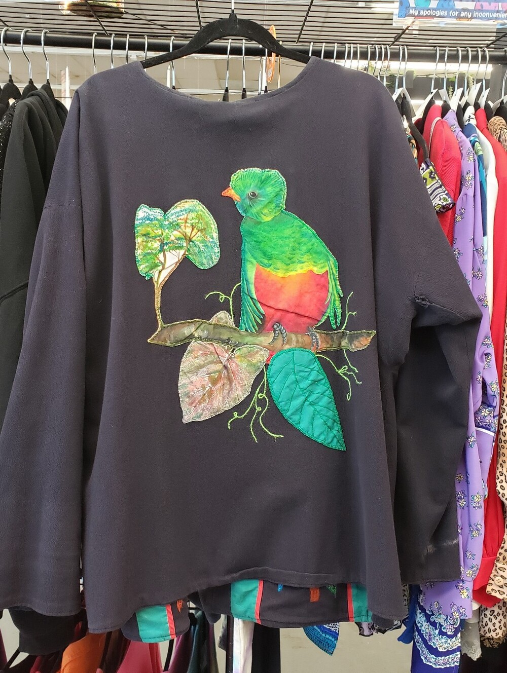 Handmade Tropical Bird Reversible Over Coat